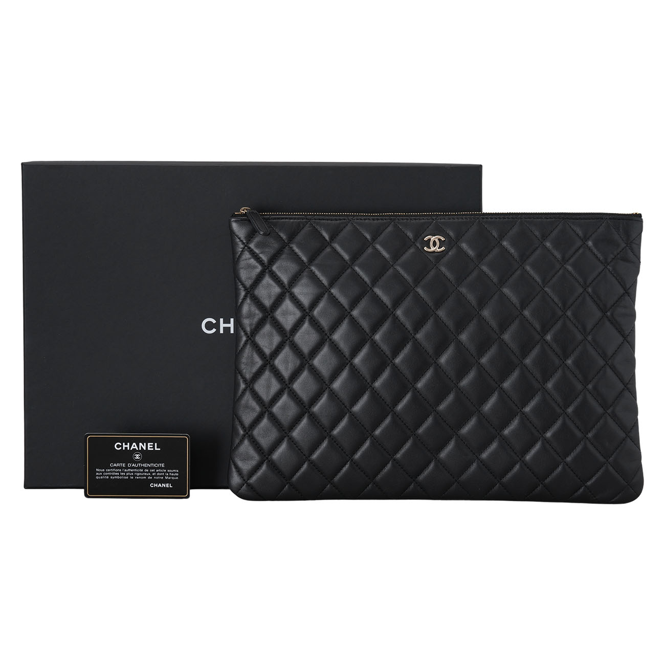 CHANEL(USED)샤넬 보이샤넬 램스킨 클러치 라지