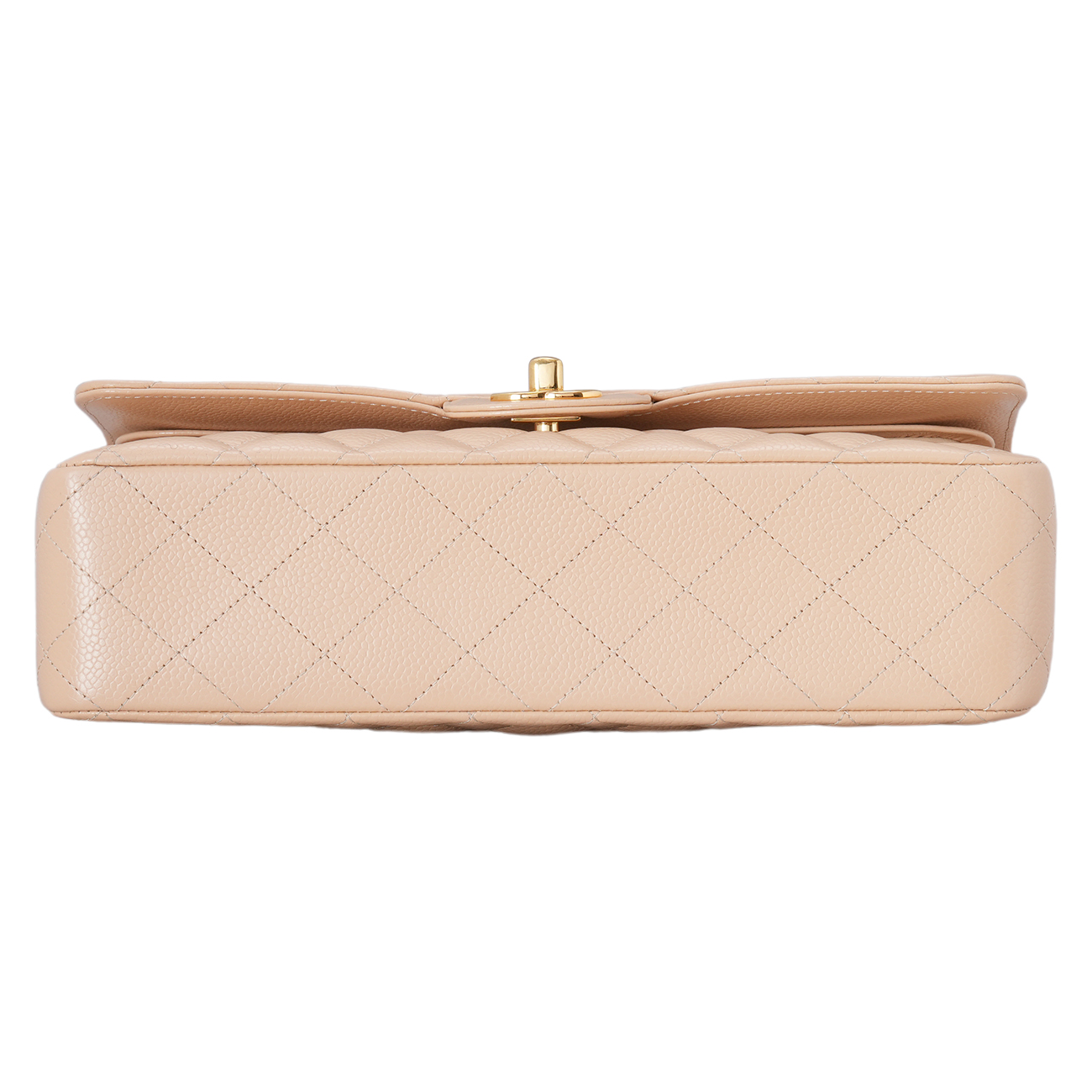 CHANEL(USED)샤넬 캐비어 클래식 미듐 플랩백 베이지 금장
