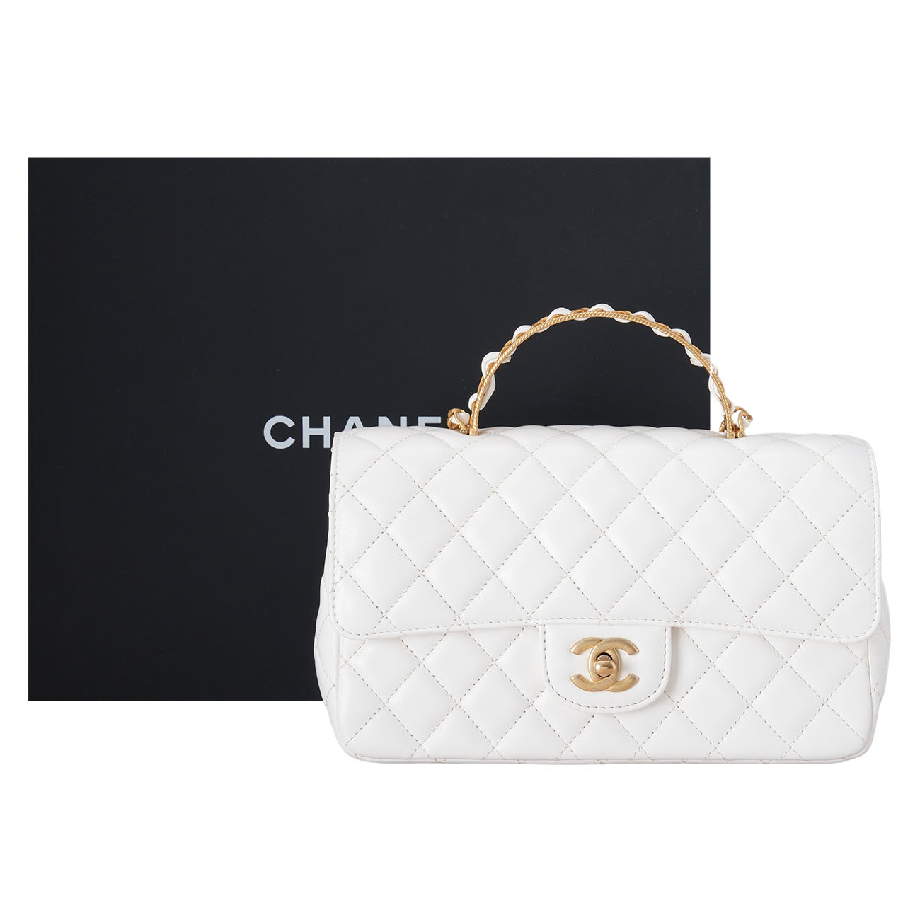 CHANEL(USED)샤넬 AS4408 시즌 램스킨 클래식 탑핸들 크로스백