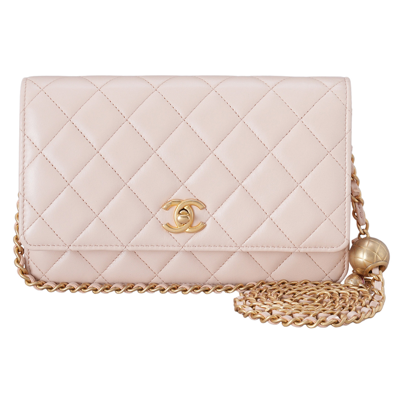 CHANEL(USED)샤넬 AP1450 램스킨 클래식 골든볼 WOC