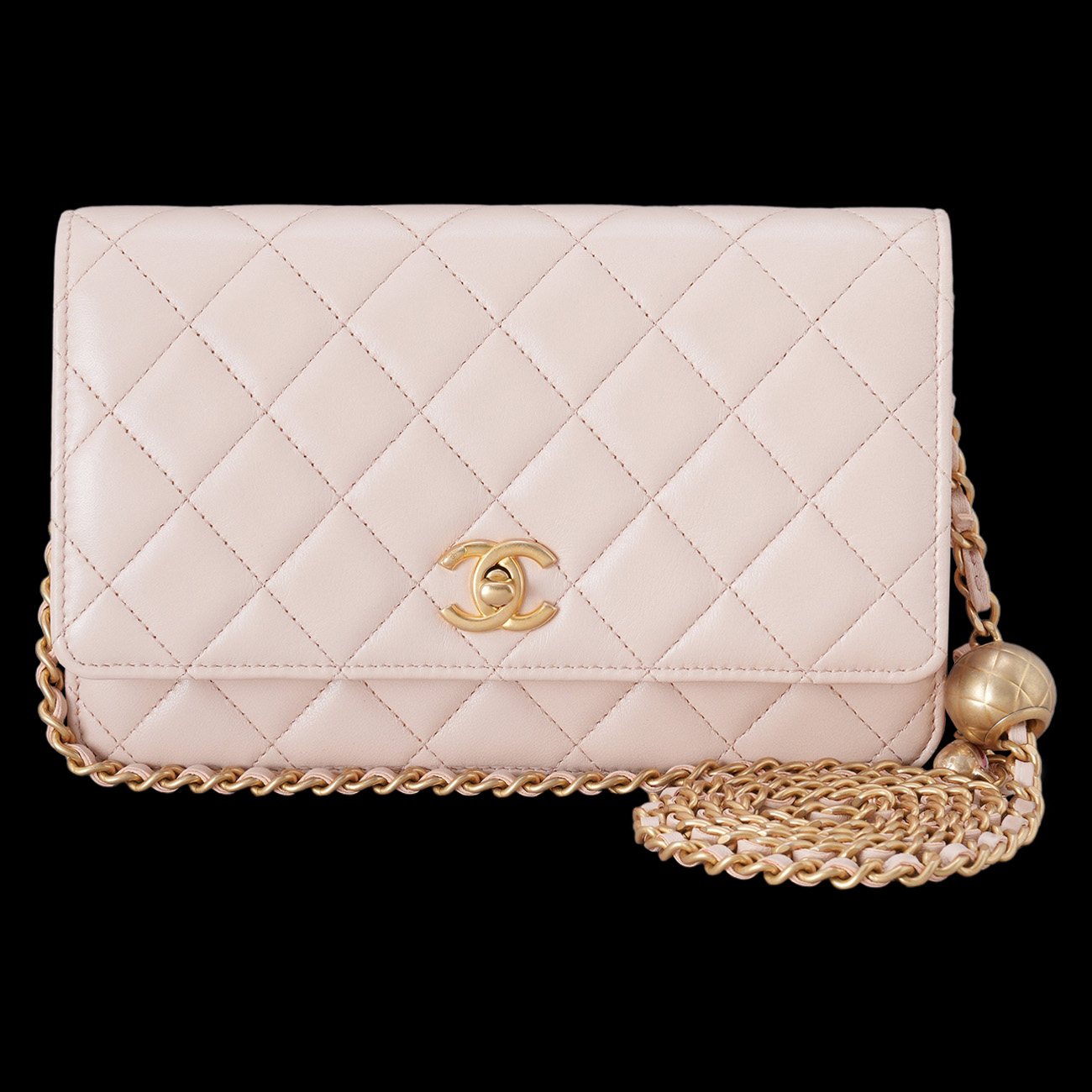 CHANEL(USED)샤넬 AP1450 램스킨 클래식 골든볼 WOC
