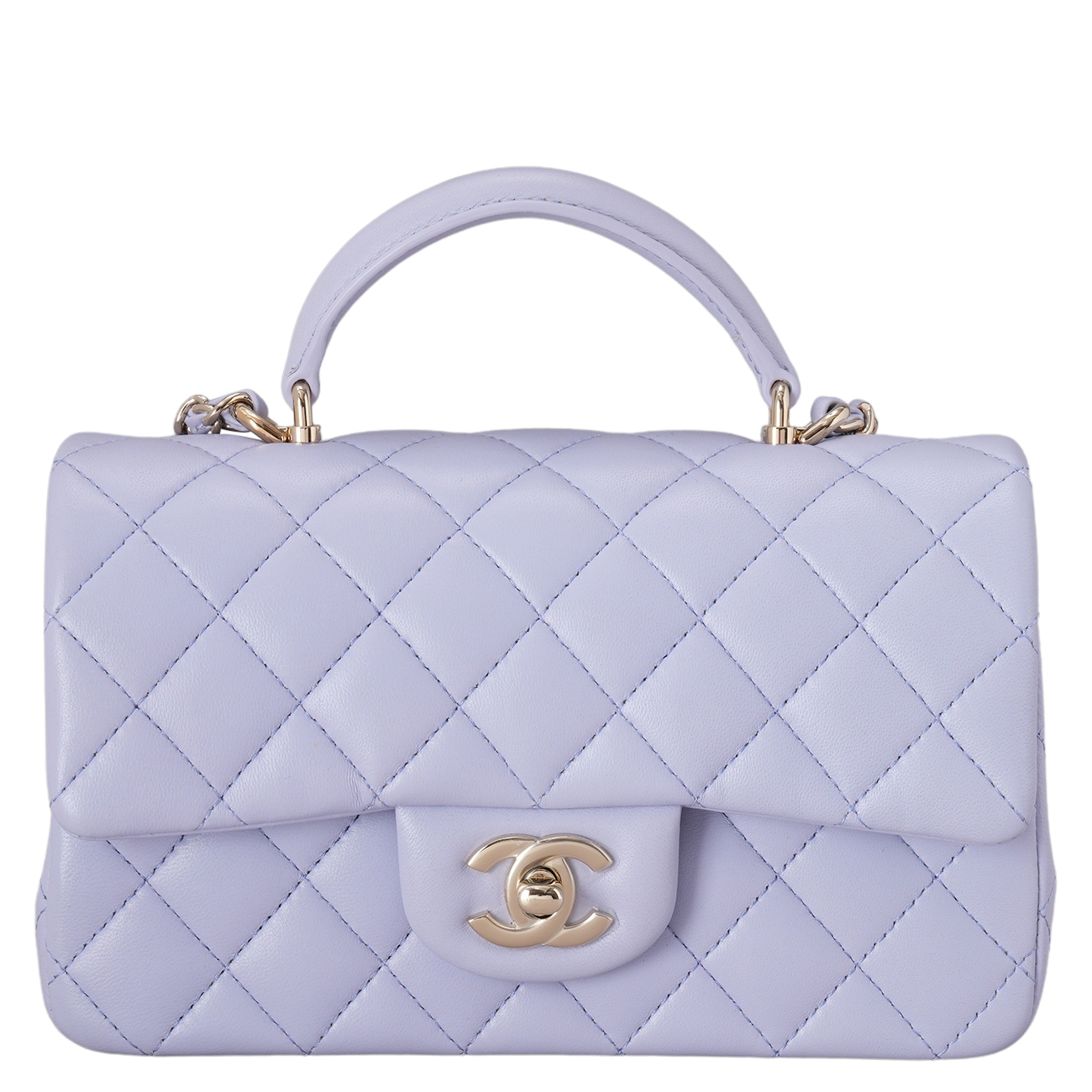 CHANEL(USED)샤넬 램스킨 뉴미니 탑핸들 크로스백