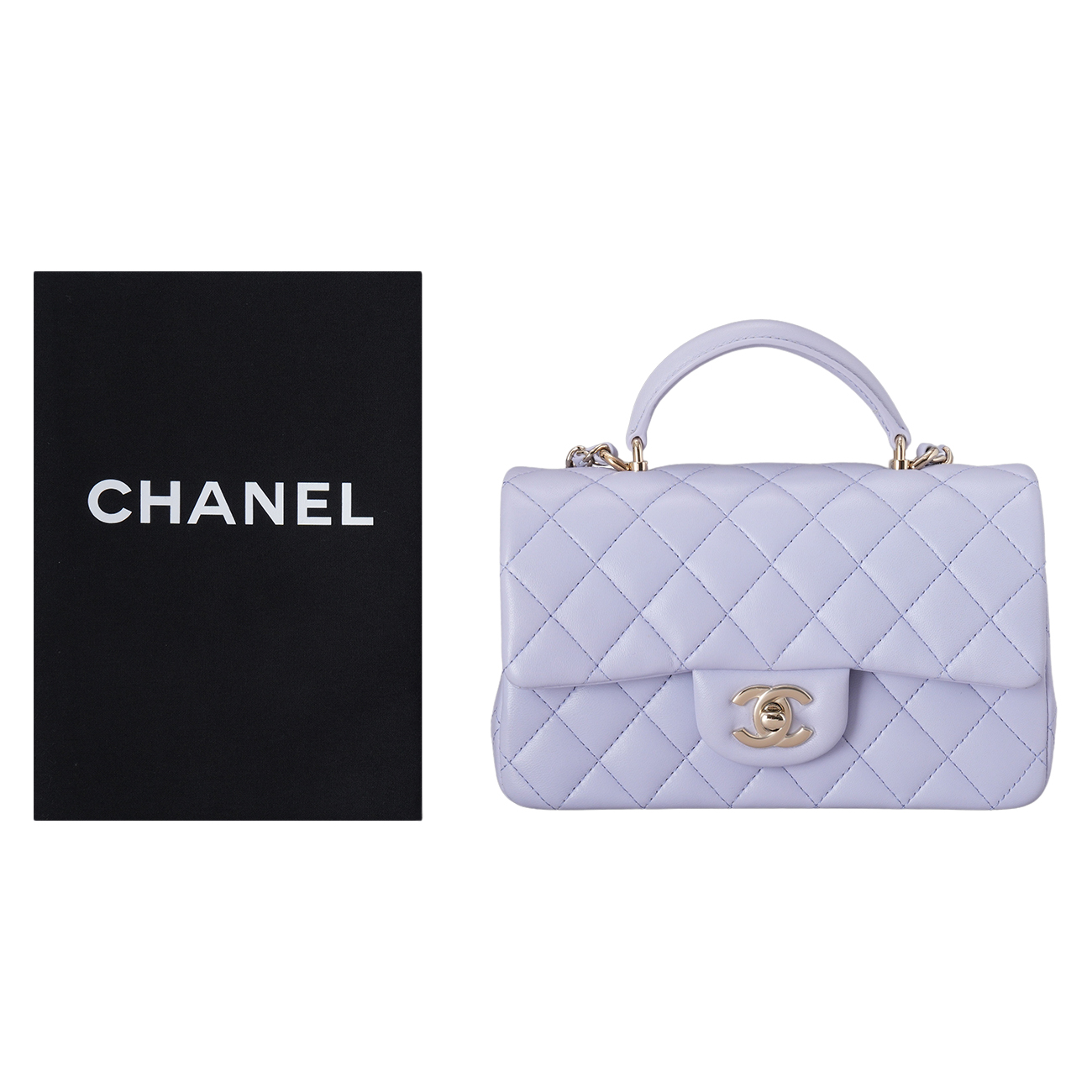 CHANEL(USED)샤넬 램스킨 뉴미니 탑핸들 크로스백