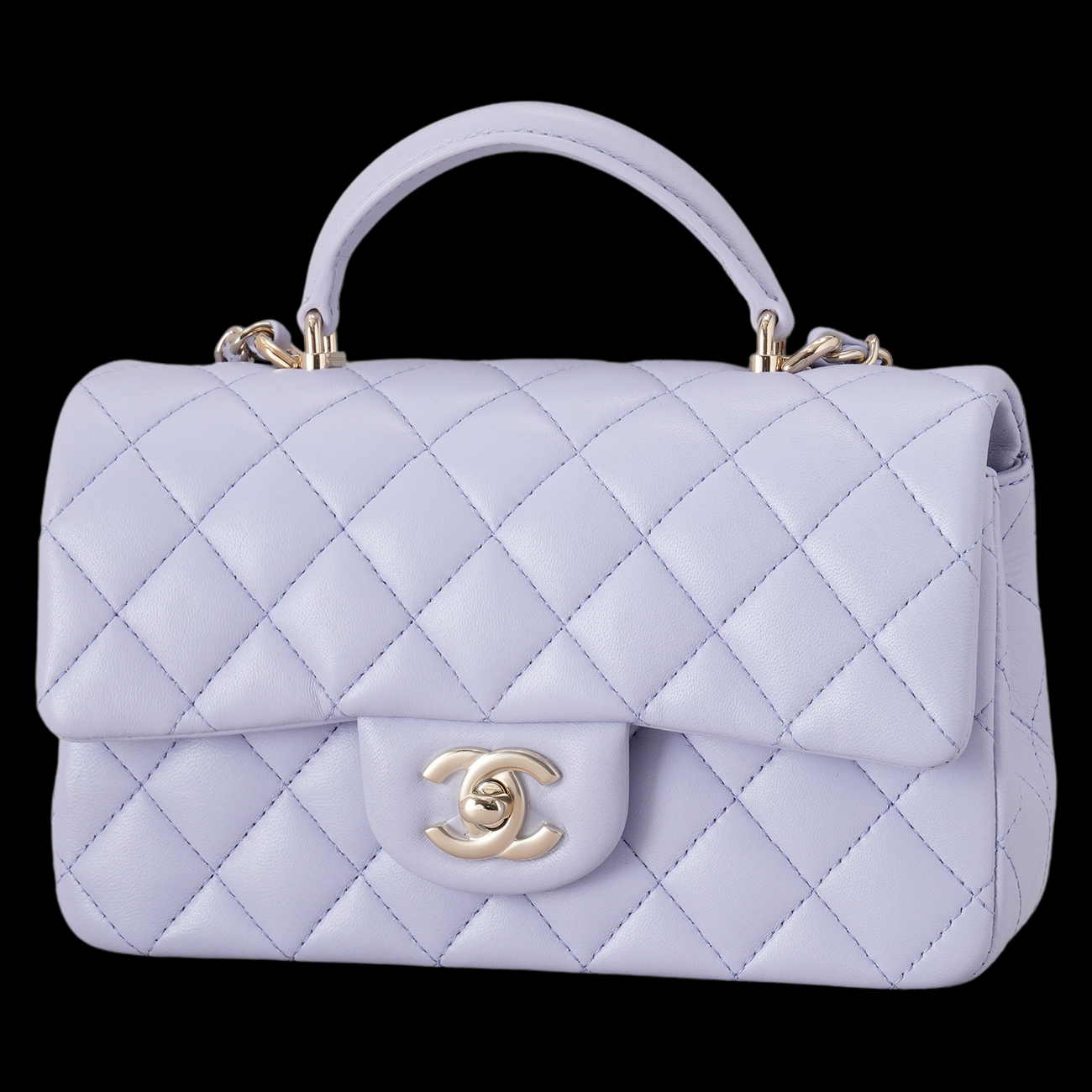 CHANEL(USED)샤넬 램스킨 뉴미니 탑핸들 크로스백