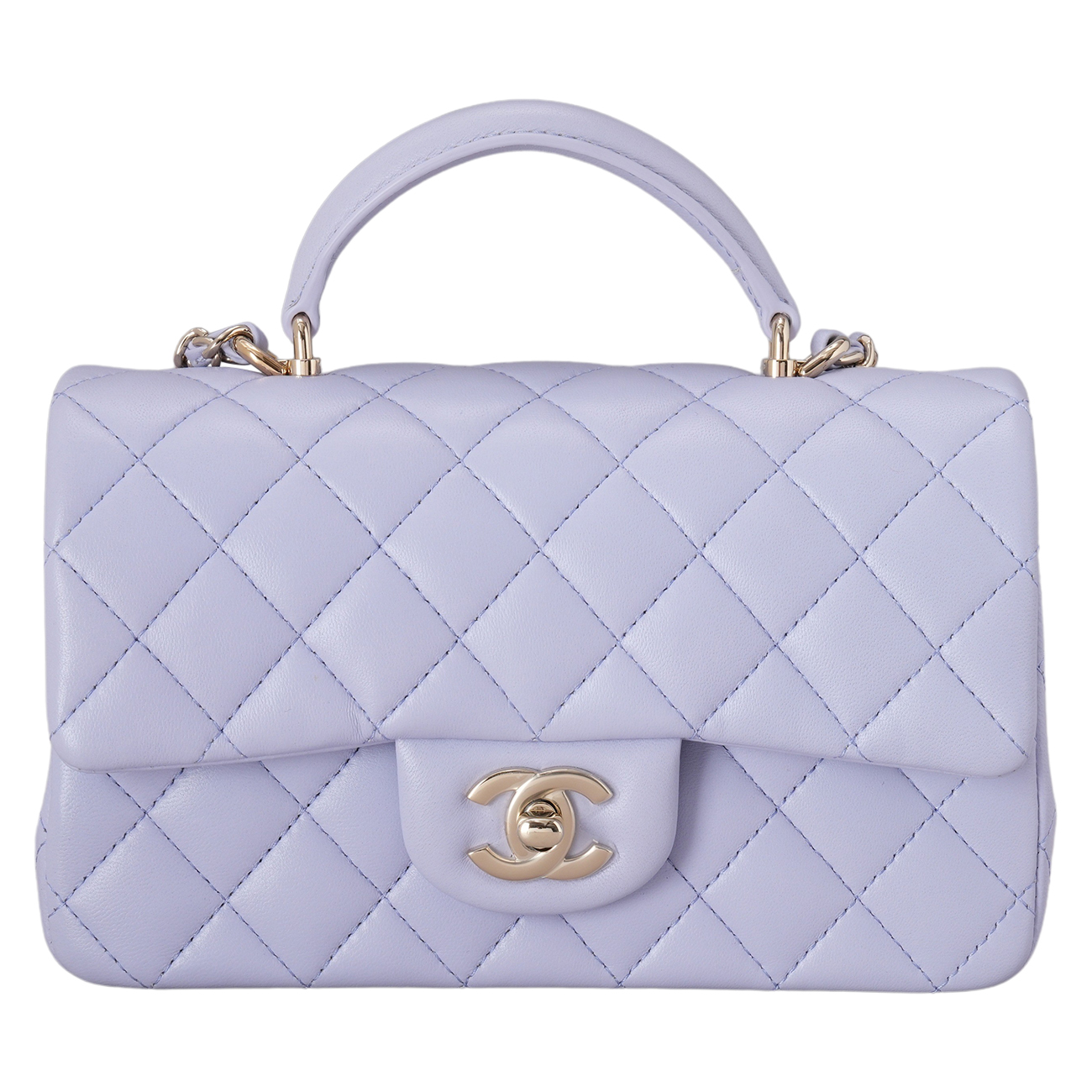 CHANEL(USED)샤넬 램스킨 뉴미니 탑핸들 크로스백