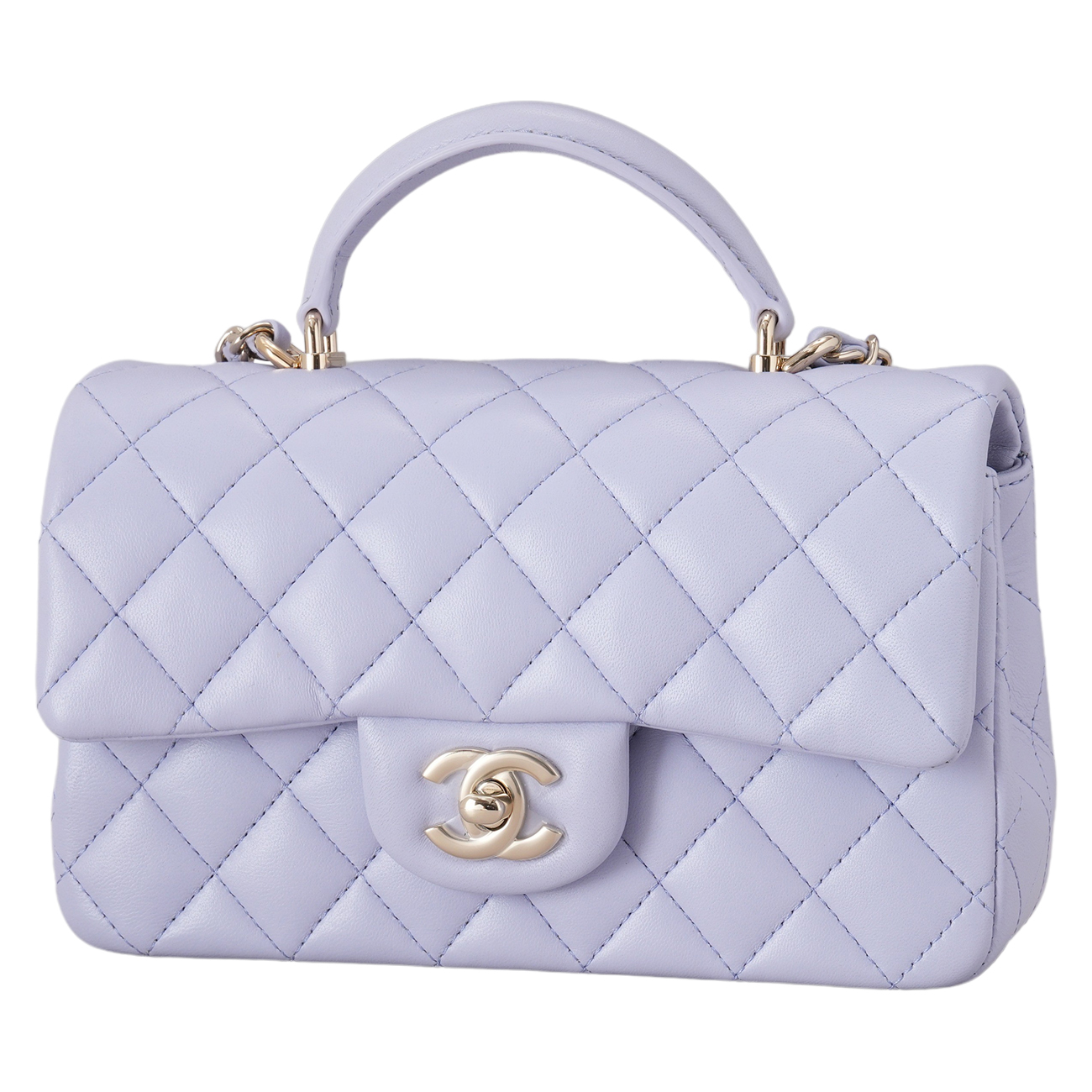 CHANEL(USED)샤넬 램스킨 뉴미니 탑핸들 크로스백
