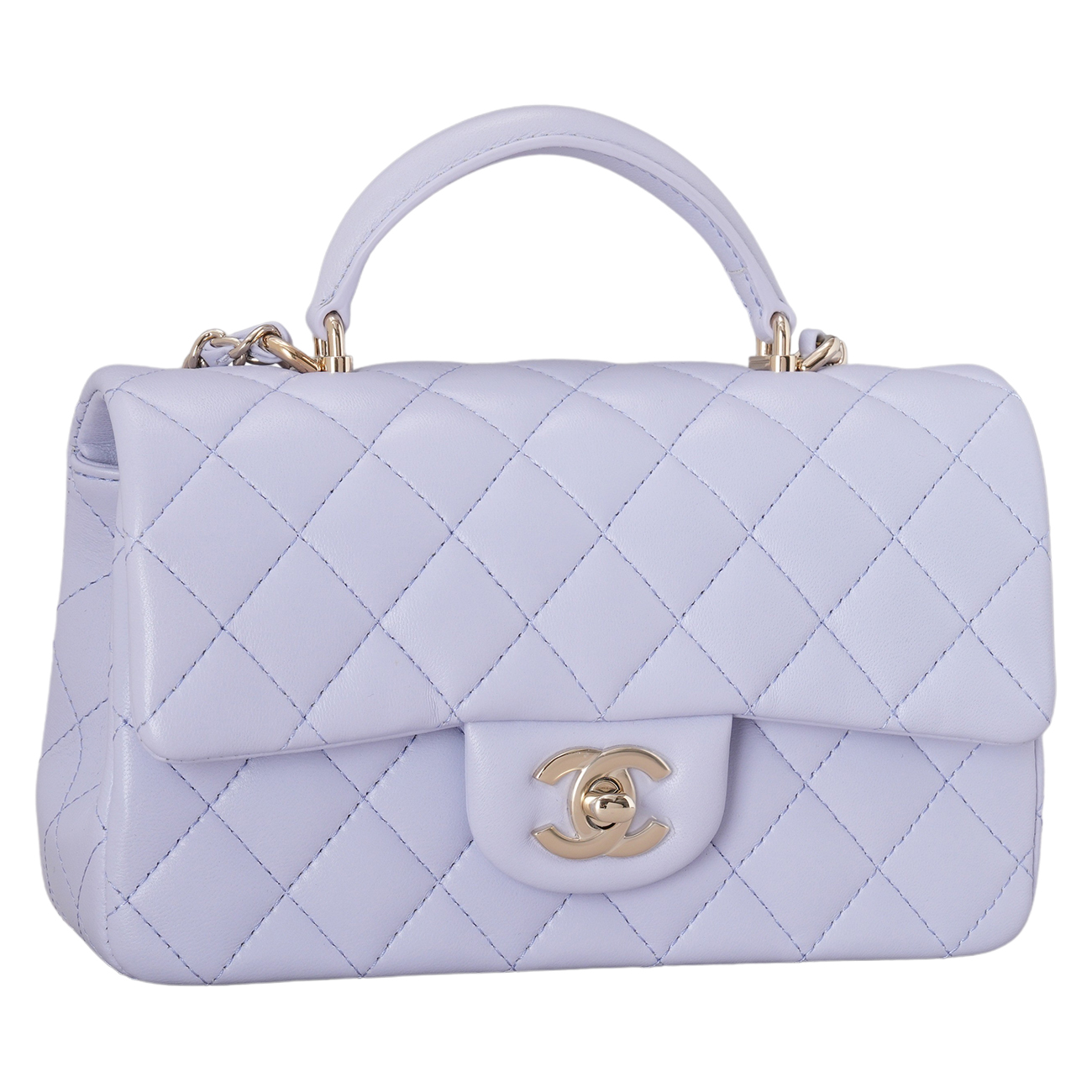 CHANEL(USED)샤넬 램스킨 뉴미니 탑핸들 크로스백