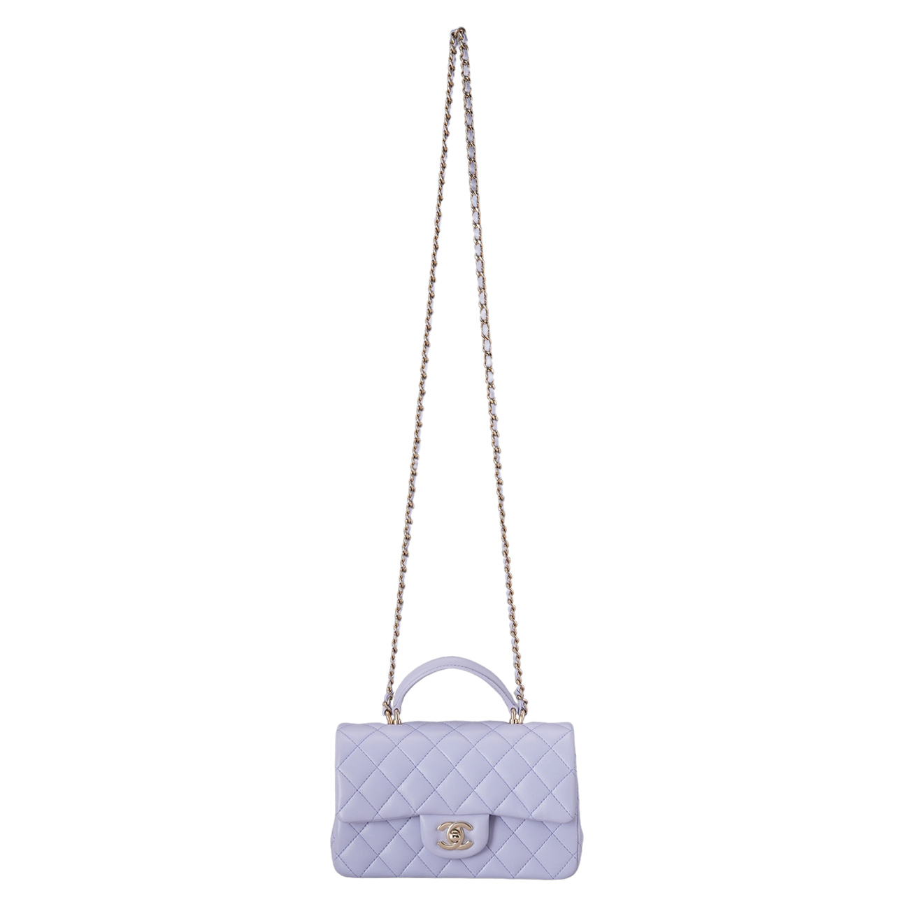 CHANEL(USED)샤넬 램스킨 뉴미니 탑핸들 크로스백