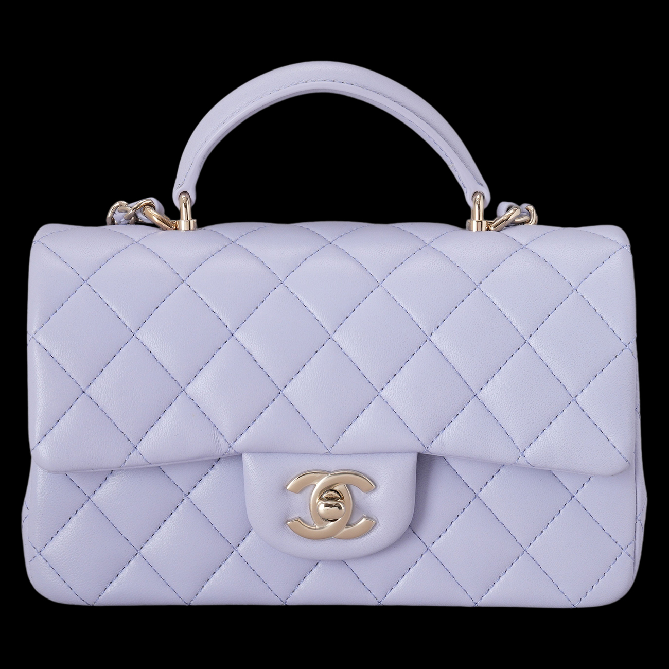 CHANEL(USED)샤넬 램스킨 뉴미니 탑핸들 크로스백