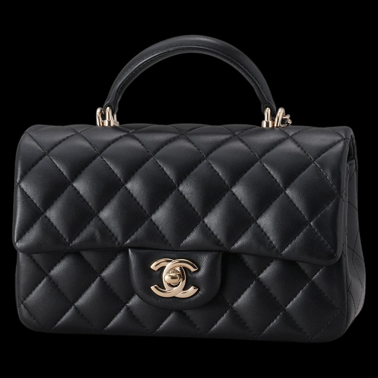 CHANEL(USED)샤넬 램스킨 뉴미니 탑핸들 크로스백