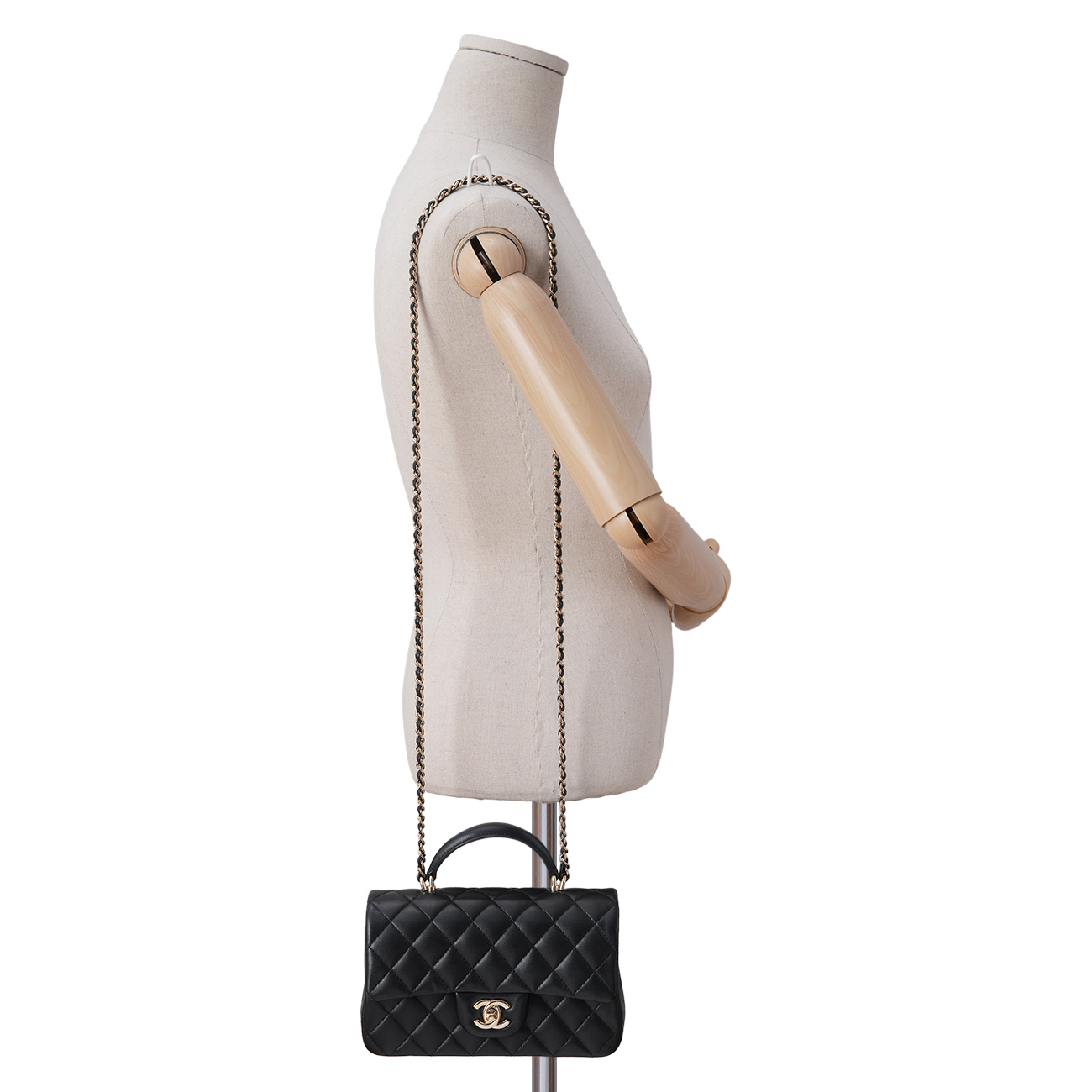 CHANEL(USED)샤넬 램스킨 뉴미니 탑핸들 크로스백