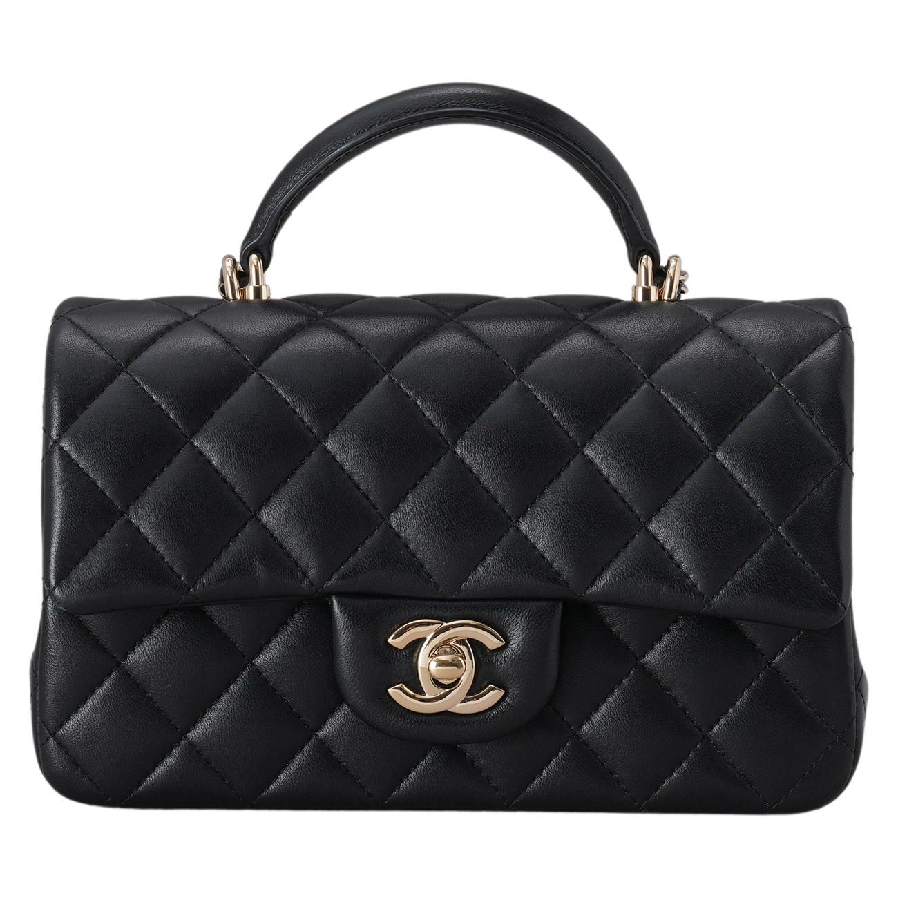CHANEL(USED)샤넬 램스킨 뉴미니 탑핸들 크로스백