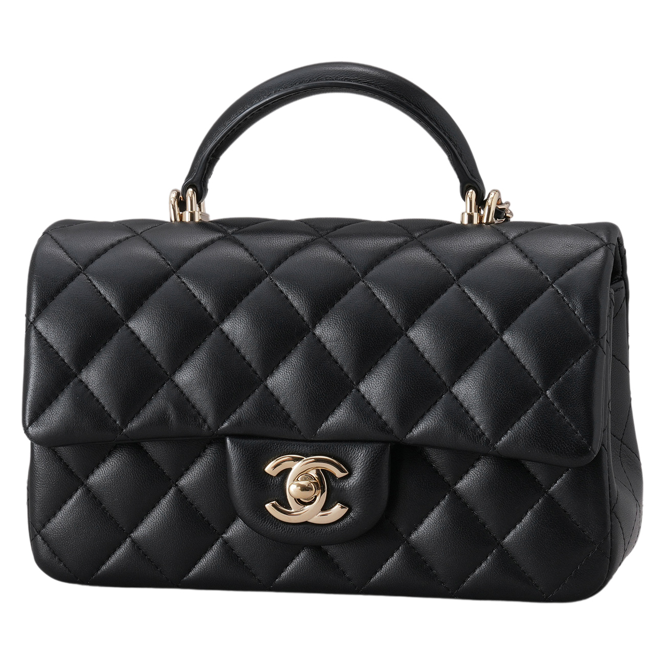 CHANEL(USED)샤넬 램스킨 뉴미니 탑핸들 크로스백