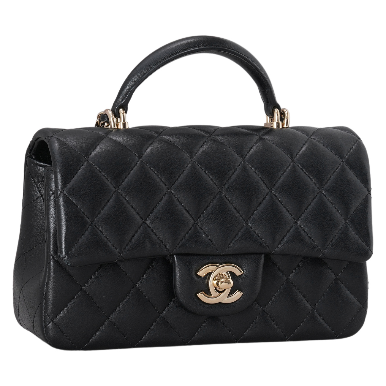 CHANEL(USED)샤넬 램스킨 뉴미니 탑핸들 크로스백