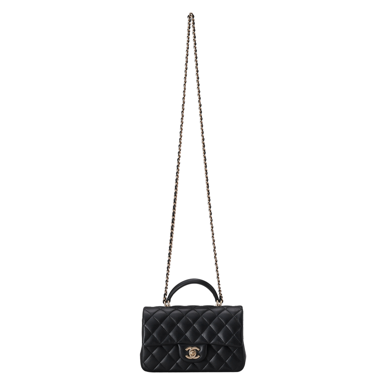 CHANEL(USED)샤넬 램스킨 뉴미니 탑핸들 크로스백