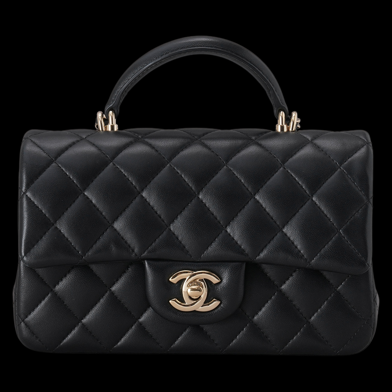 CHANEL(USED)샤넬 램스킨 뉴미니 탑핸들 크로스백