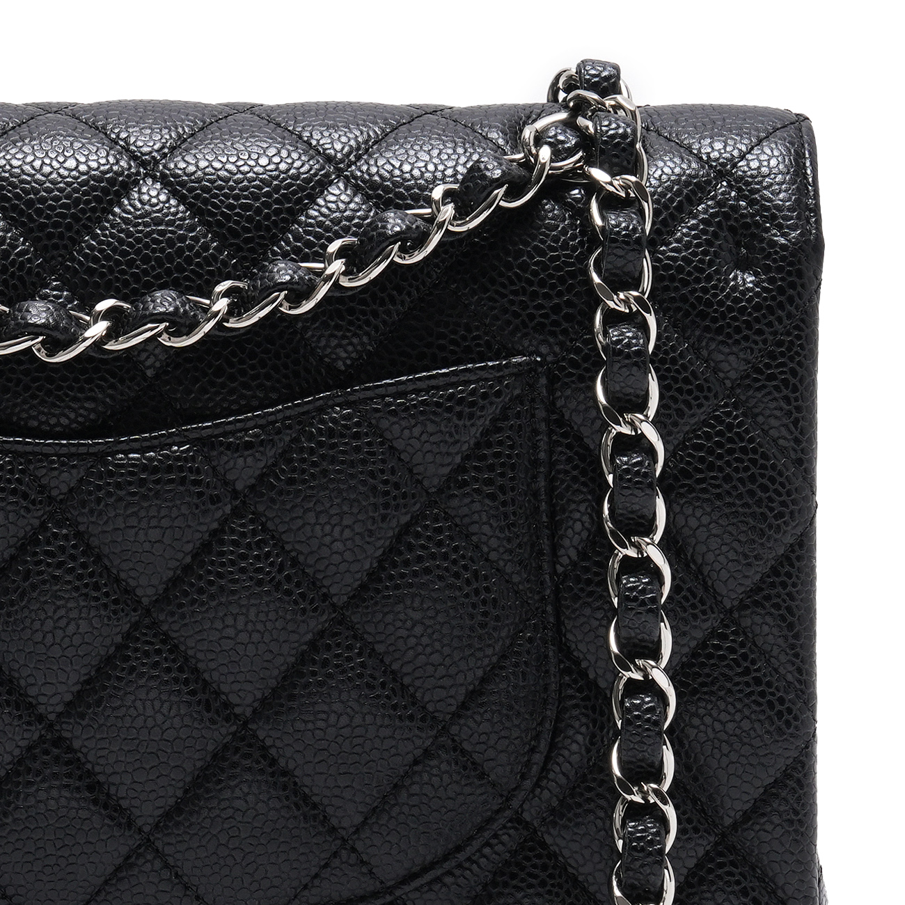 CHANEL(USED)샤넬 캐비어 클래식 미듐 플랩백 블랙