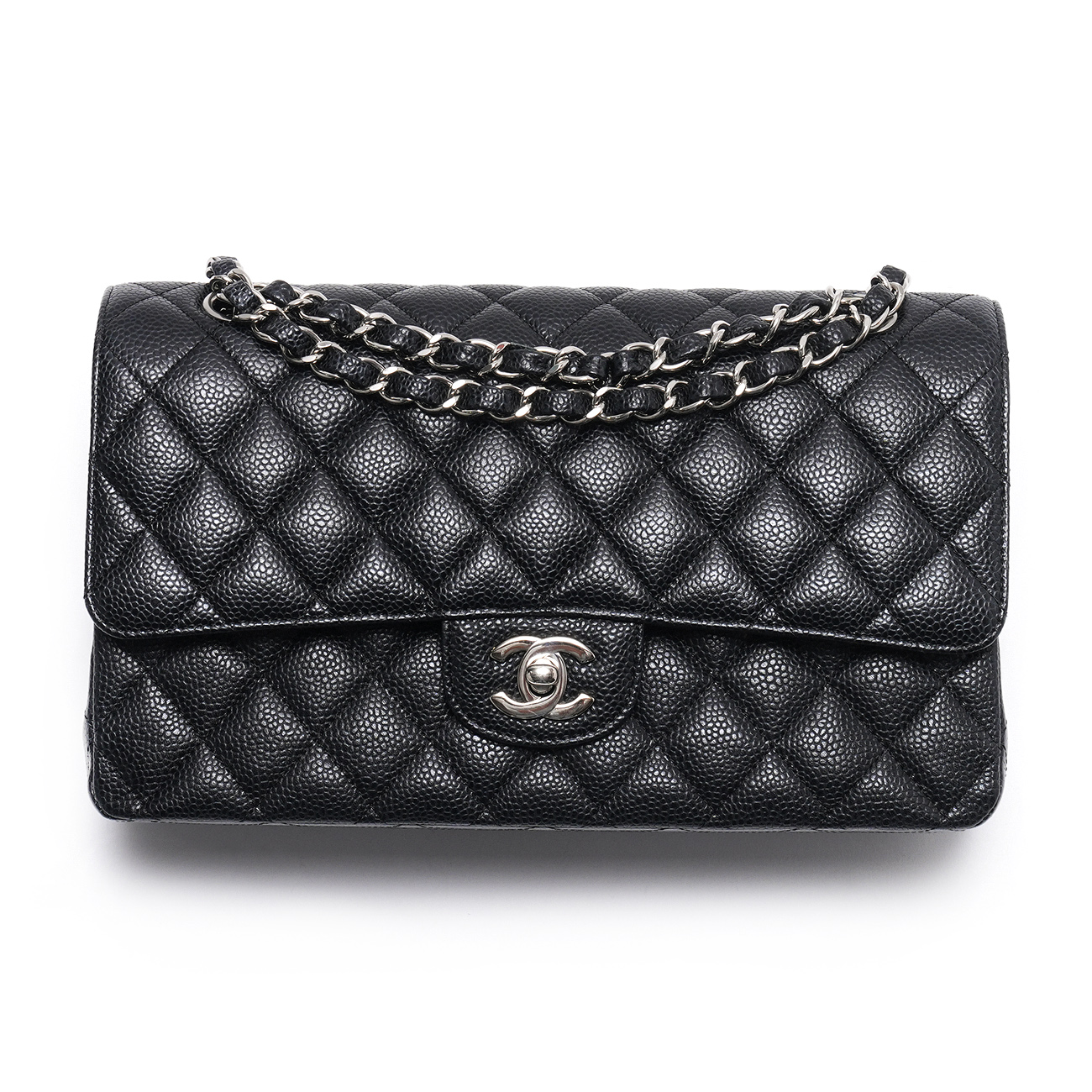 CHANEL(USED)샤넬 캐비어 클래식 미듐 플랩백 블랙