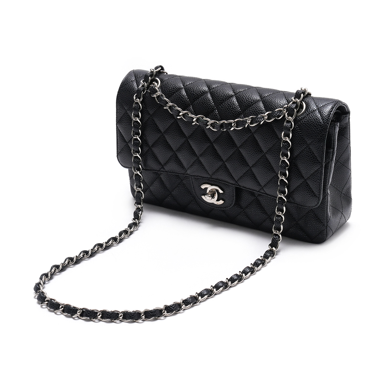 CHANEL(USED)샤넬 캐비어 클래식 미듐 플랩백 블랙