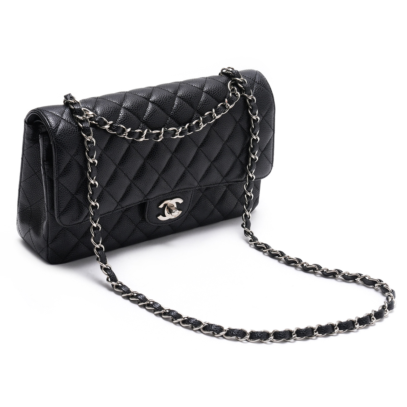 CHANEL(USED)샤넬 캐비어 클래식 미듐 플랩백 블랙