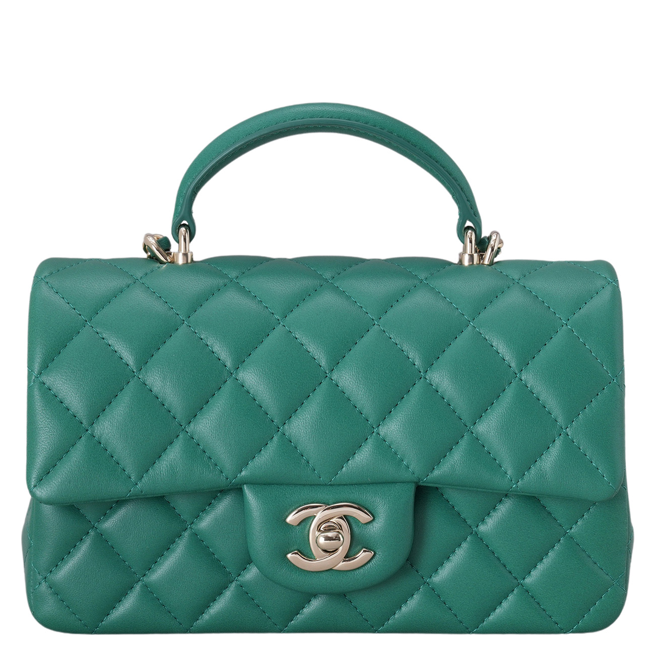 CHANEL(USED)샤넬 램스킨 뉴미니 탑핸들 크로스백
