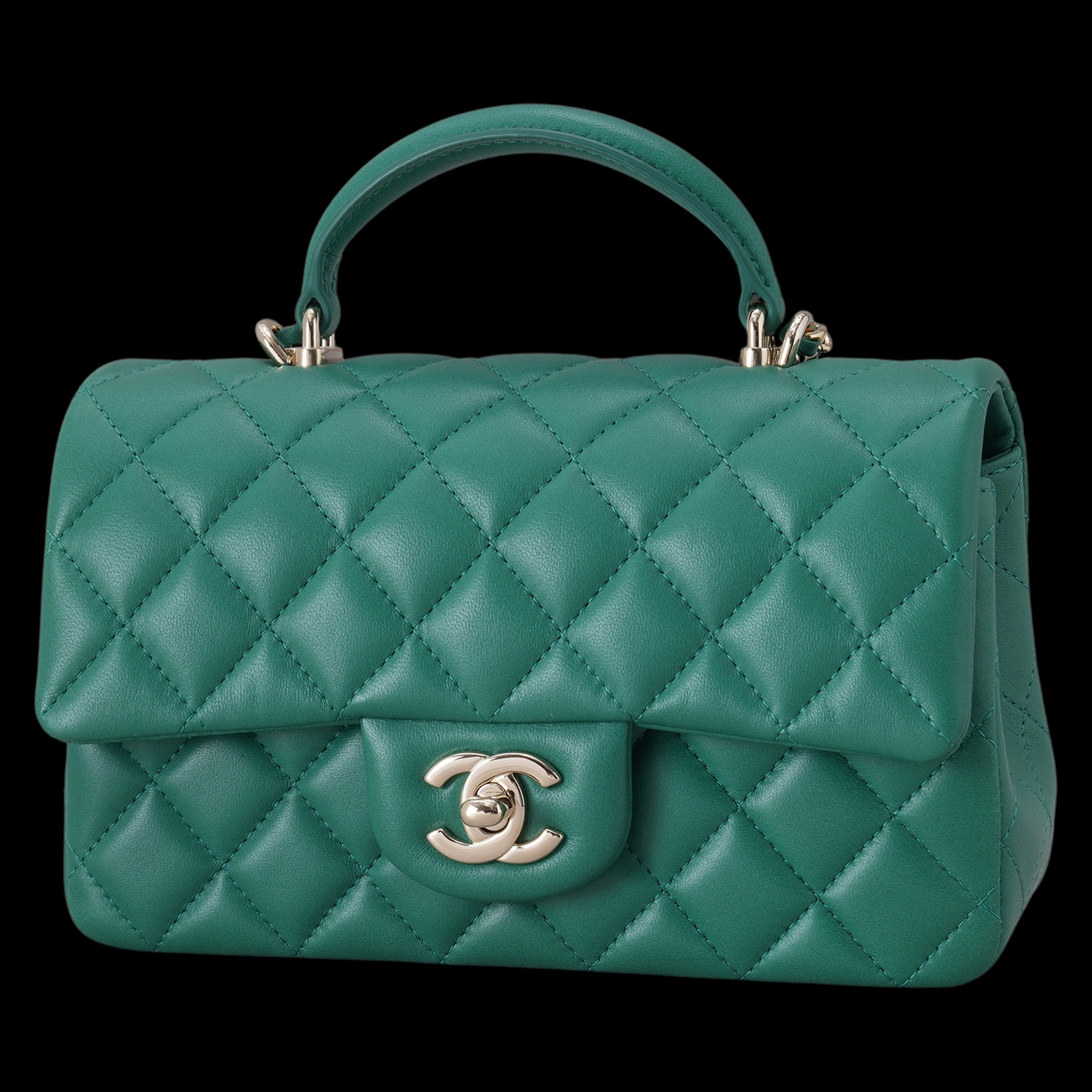CHANEL(USED)샤넬 램스킨 뉴미니 탑핸들 크로스백