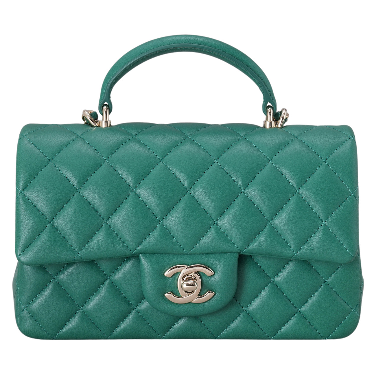 CHANEL(USED)샤넬 램스킨 뉴미니 탑핸들 크로스백
