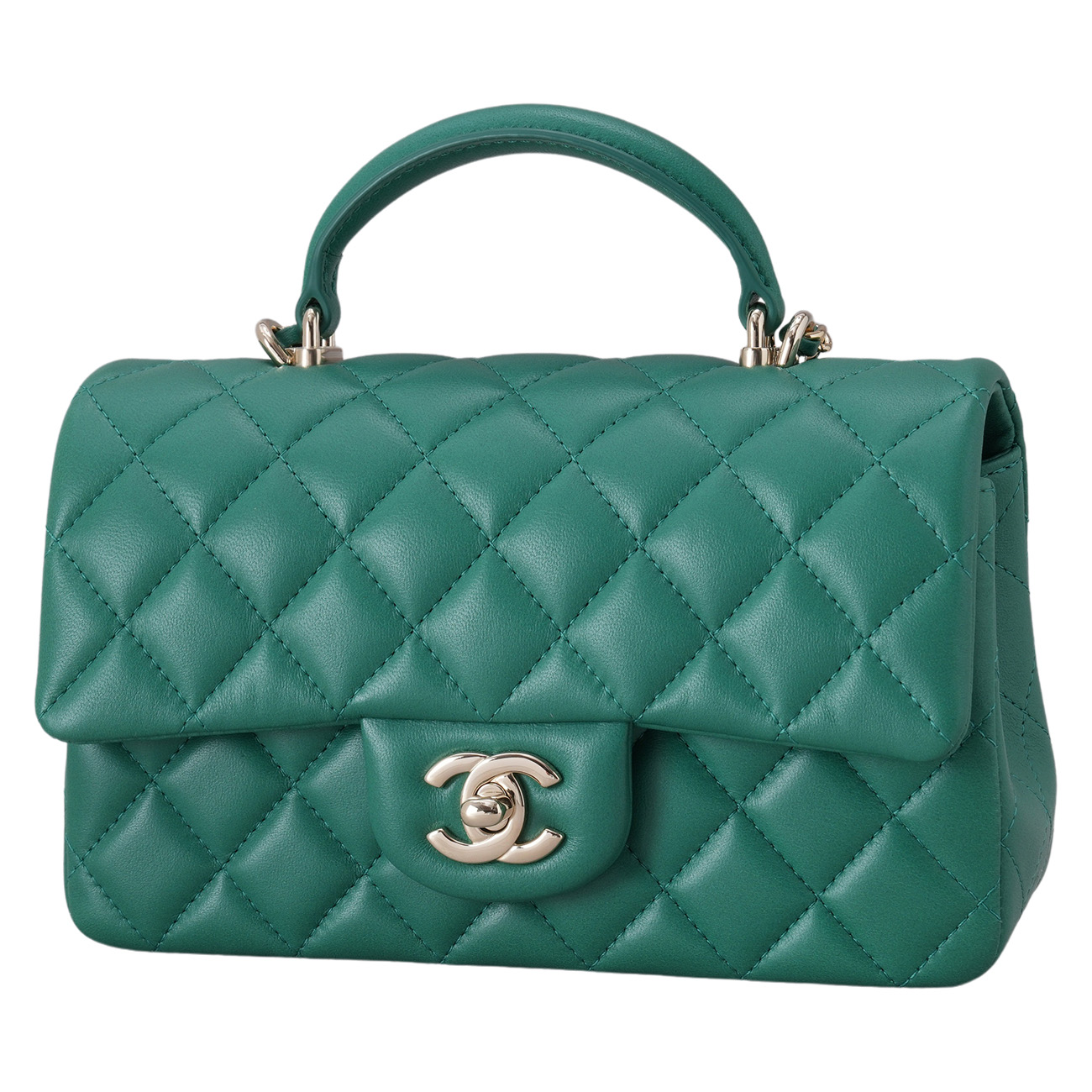 CHANEL(USED)샤넬 램스킨 뉴미니 탑핸들 크로스백