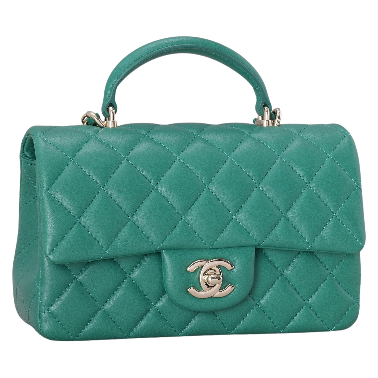 CHANEL(USED)샤넬 램스킨 뉴미니 탑핸들 크로스백