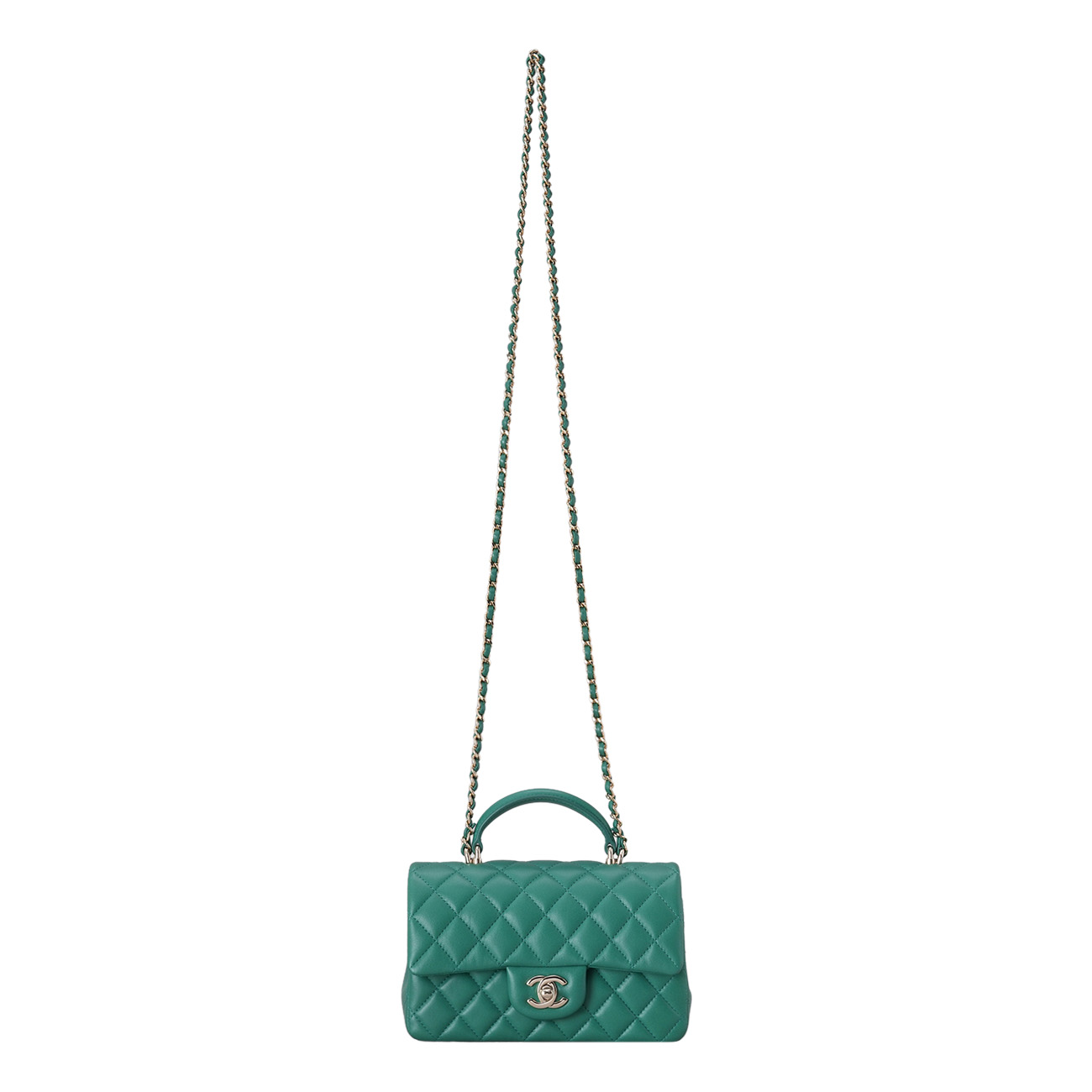 CHANEL(USED)샤넬 램스킨 뉴미니 탑핸들 크로스백