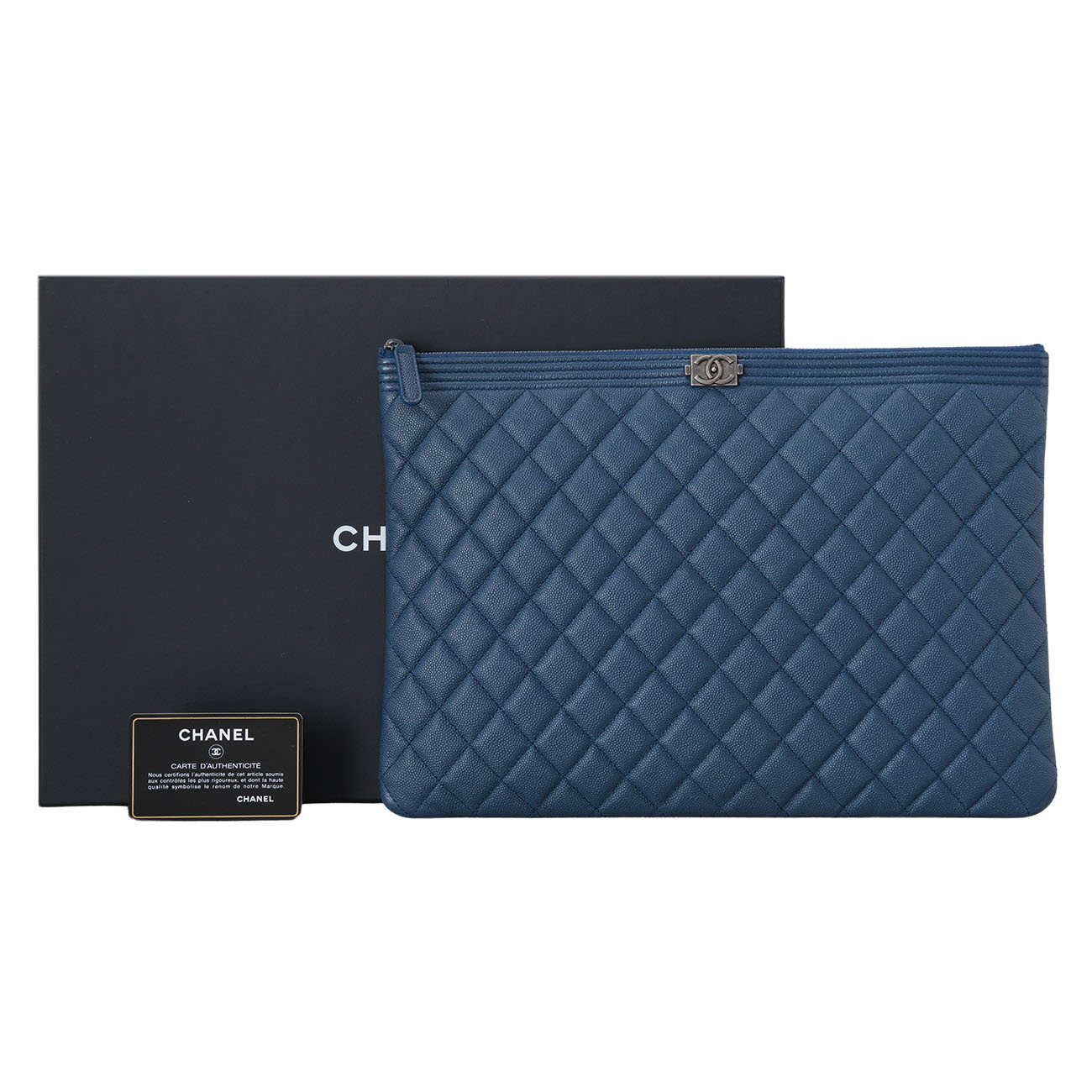 CHANEL(USED)샤넬 캐비어 보이샤넬 클러치 라지