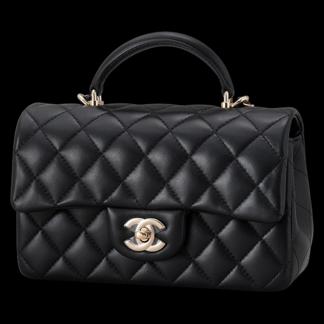 CHANEL(USED)샤넬 캐비어 클래식 뉴미니 탑핸들
