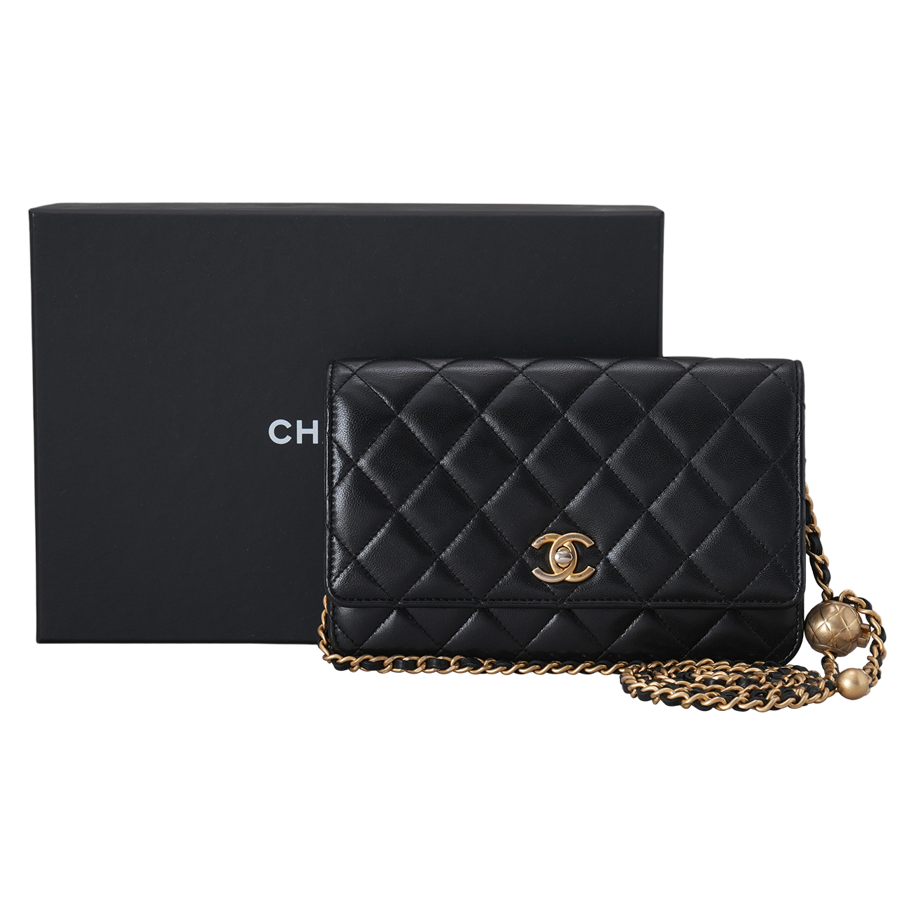 CHANEL(USED)샤넬 AP1450 램스킨 클래식 골든볼 WOC