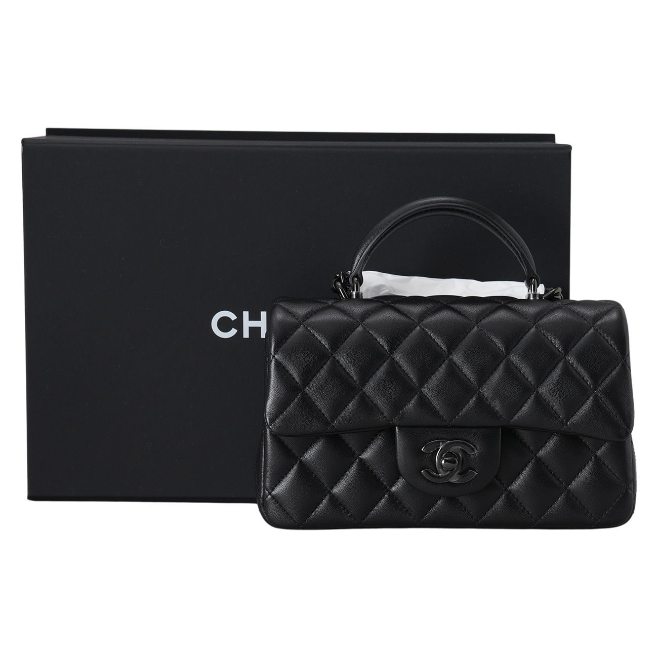 CHANEL(NEW PRODUCT)샤넬 램스킨 클래식 뉴미니 탑핸들(새상품)