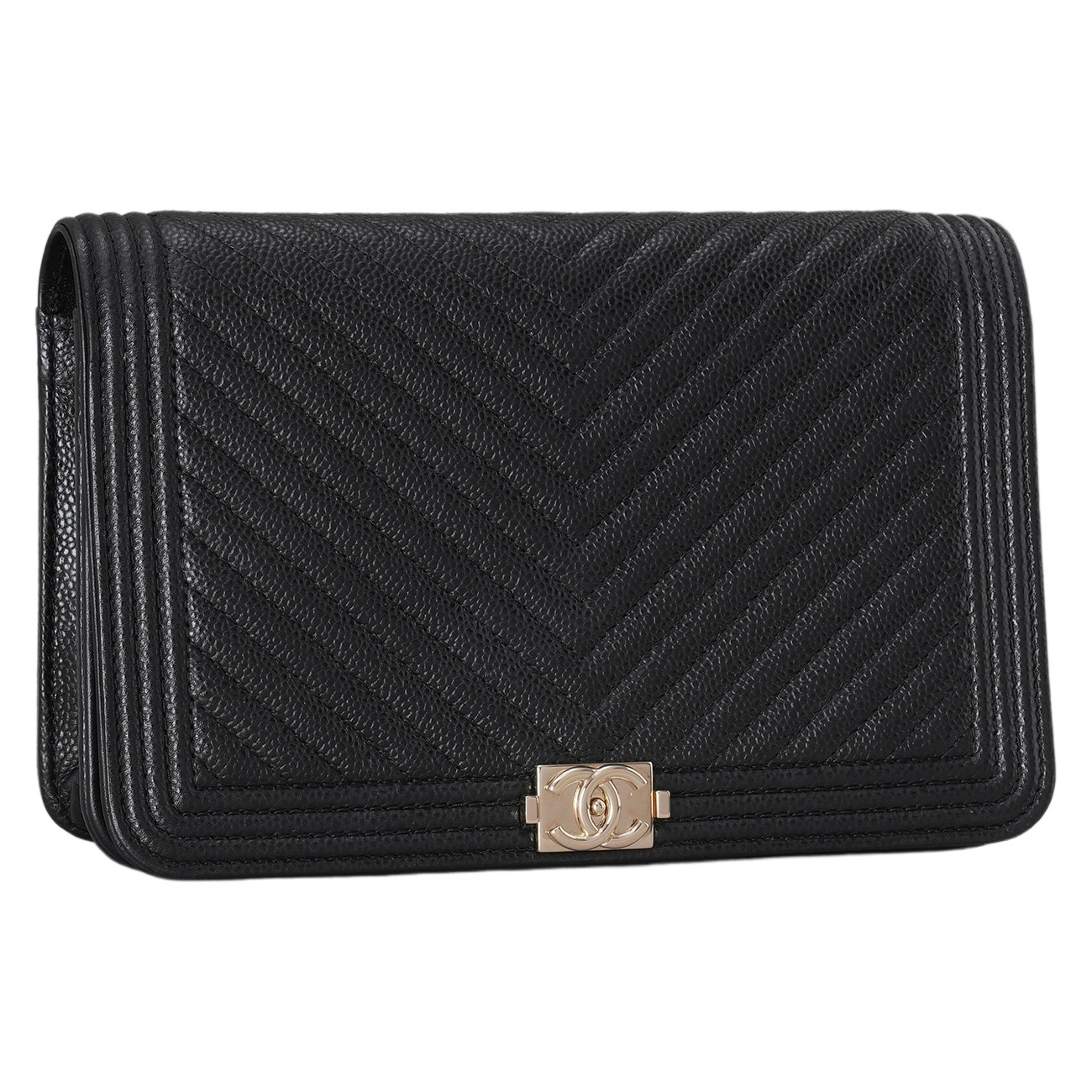 CHANEL(USED)샤넬 보이샤넬 캐비어 쉐브론 WOC