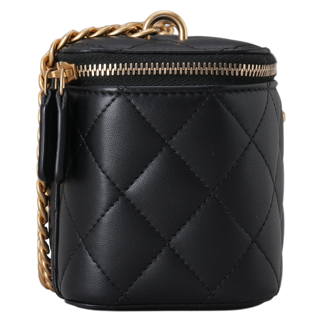 CHANEL(USED)샤넬 AP3301 램스킨 직사각 까멜리아 골든볼 베니티 체인백