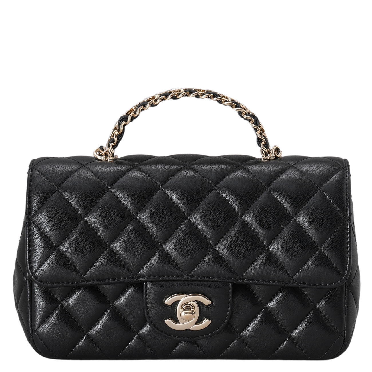 CHANEL(USED)샤넬 램스킨 뉴미니 탑핸들 크로스백
