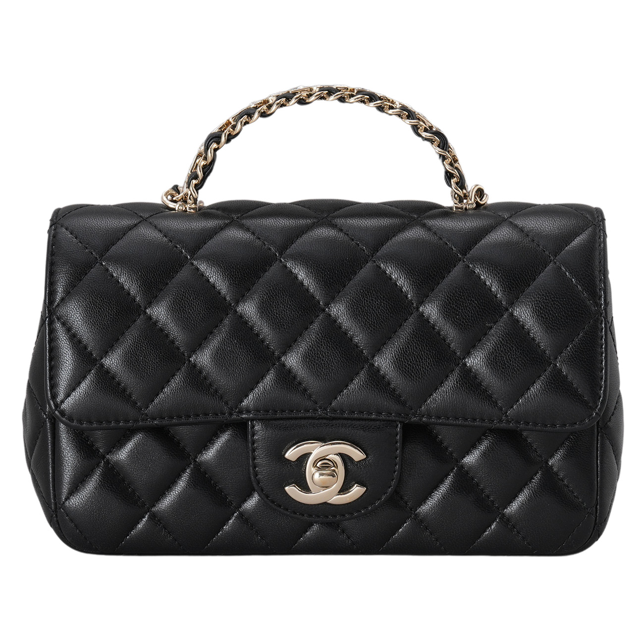 CHANEL(USED)샤넬 램스킨 뉴미니 탑핸들 크로스백