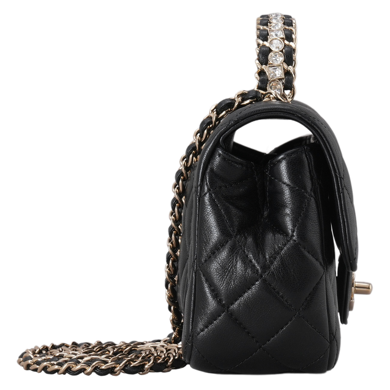 CHANEL(USED)샤넬 램스킨 뉴미니 탑핸들 크로스백