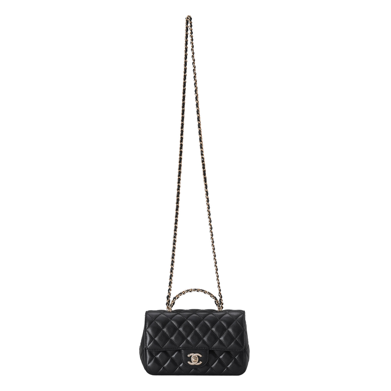 CHANEL(USED)샤넬 램스킨 뉴미니 탑핸들 크로스백