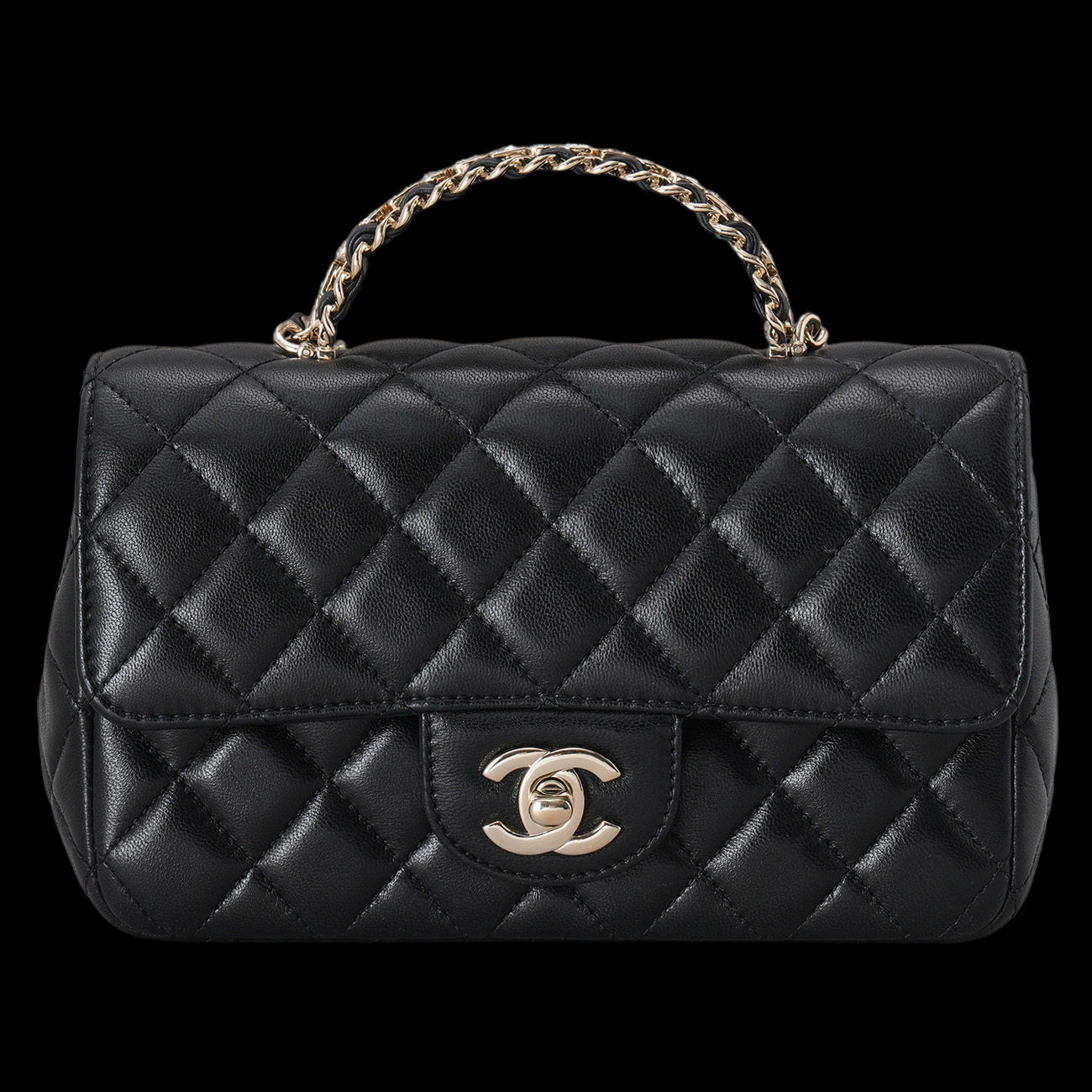 CHANEL(USED)샤넬 램스킨 뉴미니 탑핸들 크로스백