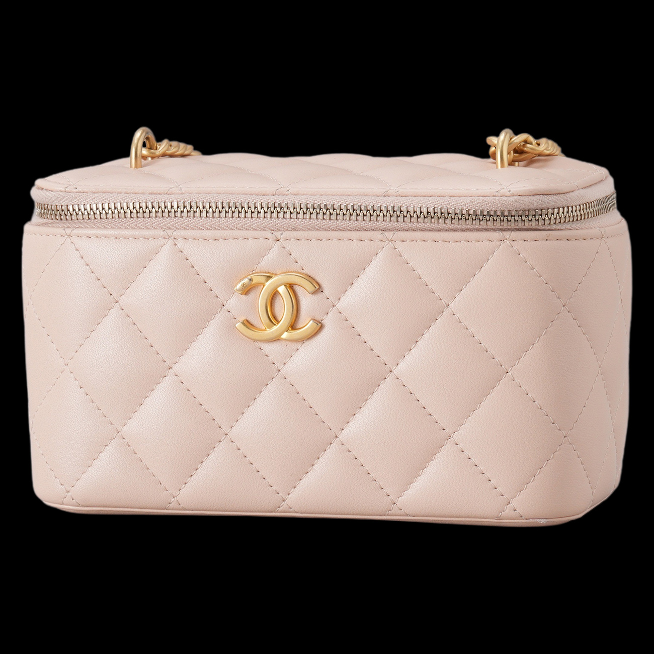 CHANEL(USED)샤넬 AP3301 시즌 램스킨 베니티 까멜리아 골든볼 크로스백