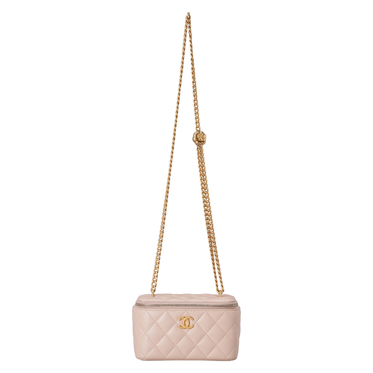 CHANEL(USED)샤넬 AP3301 시즌 램스킨 베니티 까멜리아 골든볼 크로스백