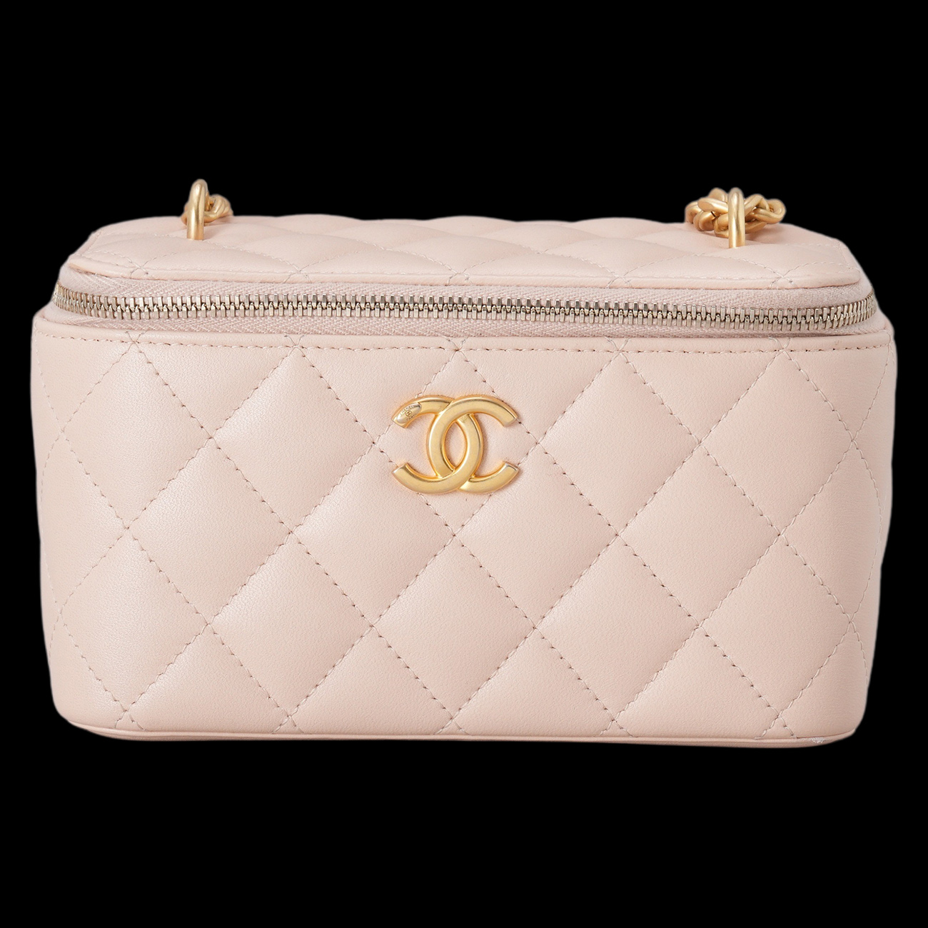 CHANEL(USED)샤넬 AP3301 시즌 램스킨 베니티 까멜리아 골든볼 크로스백