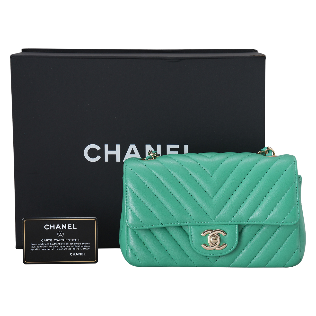 CHANEL(USED)샤넬 램스킨 쉐브론 뉴미니 크로스백