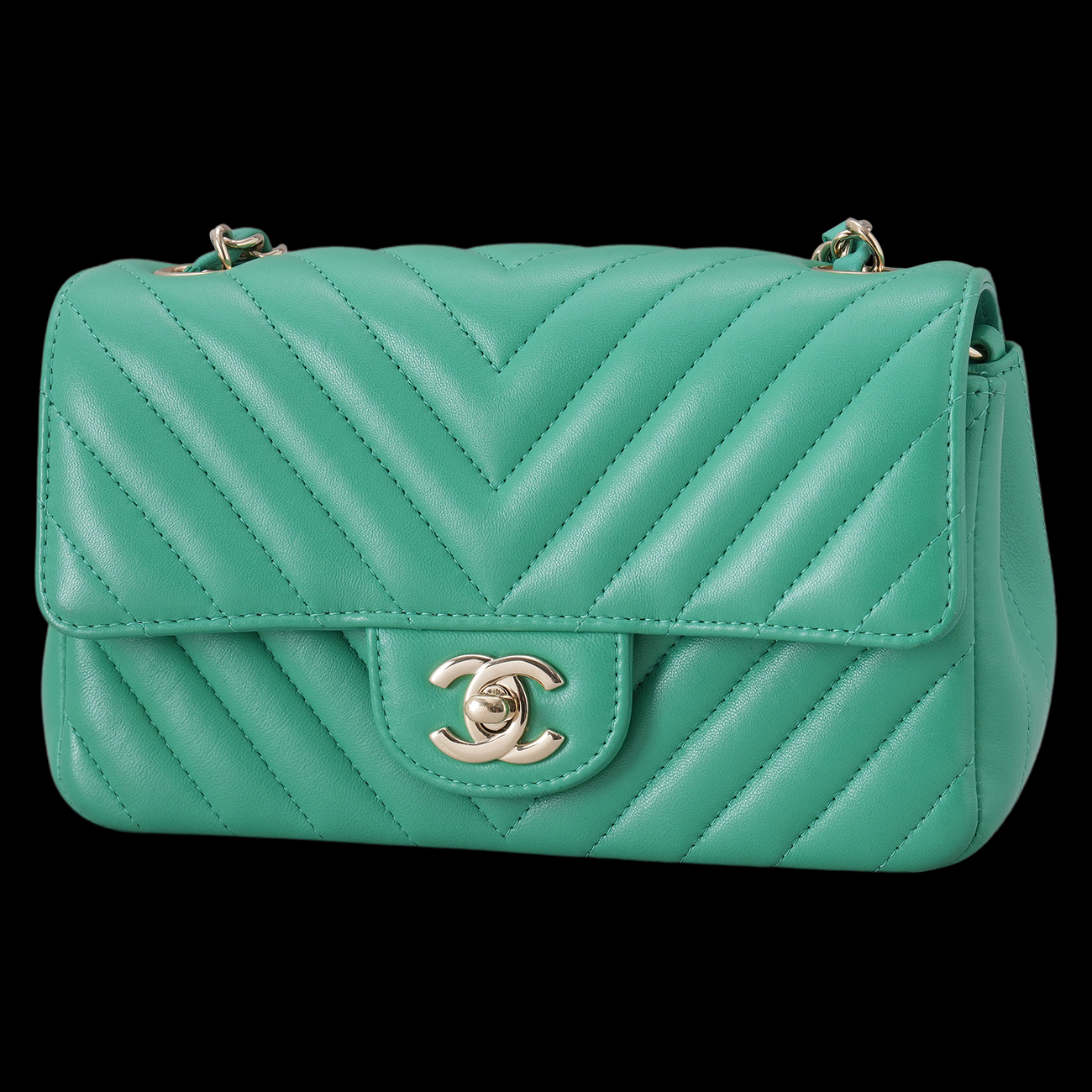 CHANEL(USED)샤넬 램스킨 쉐브론 뉴미니 크로스백