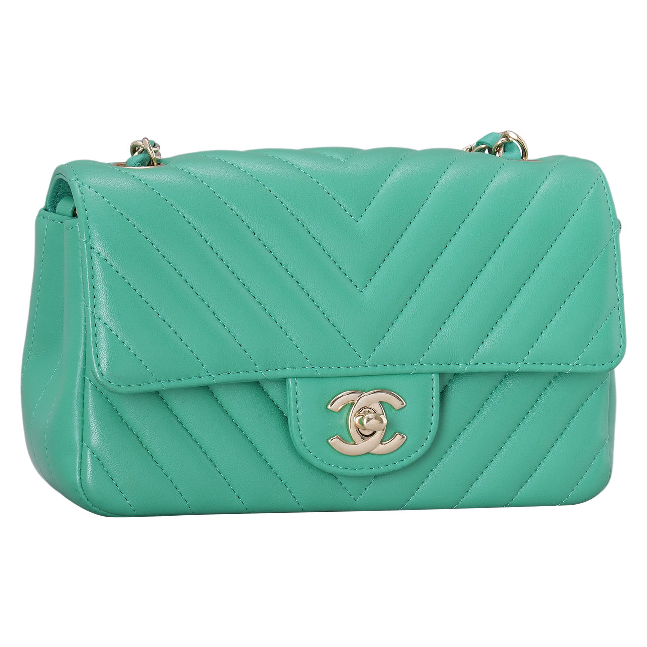CHANEL(USED)샤넬 램스킨 쉐브론 뉴미니 크로스백