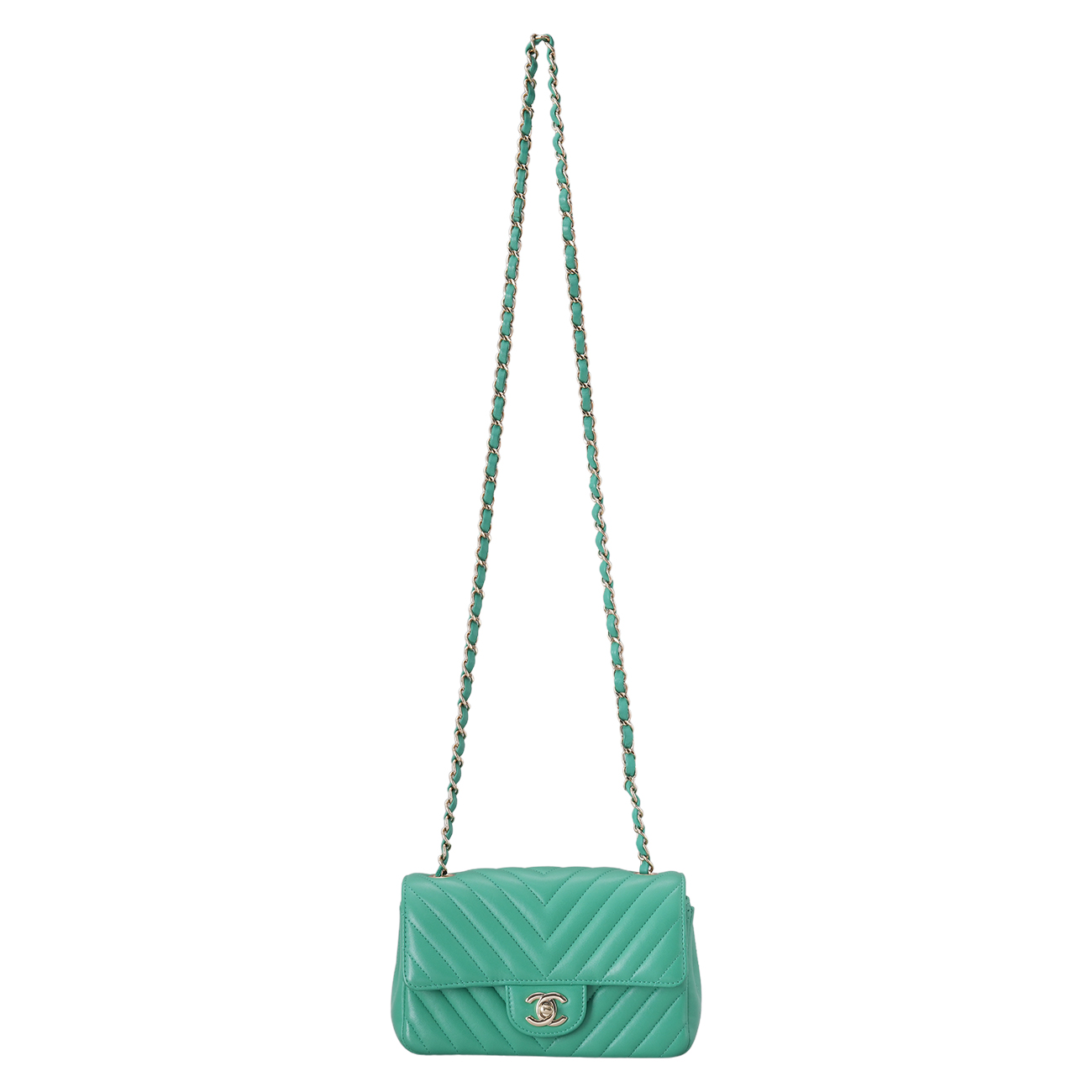 CHANEL(USED)샤넬 램스킨 쉐브론 뉴미니 크로스백
