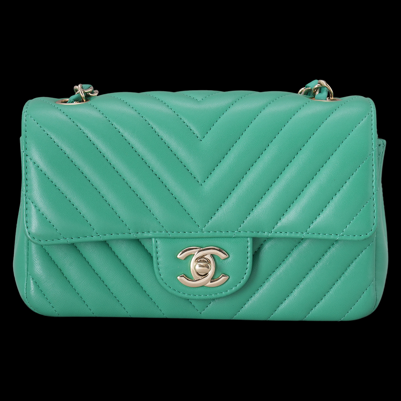 CHANEL(USED)샤넬 램스킨 쉐브론 뉴미니 크로스백