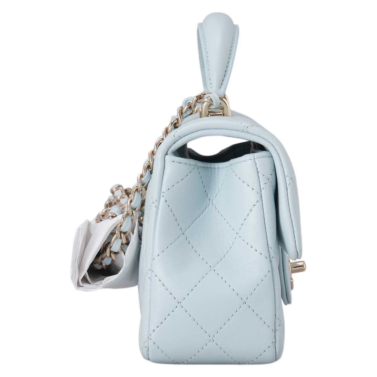 CHANEL(USED)샤넬 램스킨 클래식 뉴미니 탑핸들